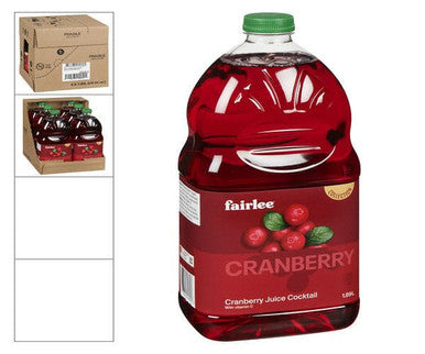 Fairlee Juices Juice Cranberry Cocktail Natural 1.89 L/63 ounces (6/Case)