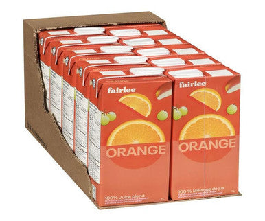 Fairlee Juices Juice Orange Blend 1 L/33 ounces (12/Case) - Canadian Made