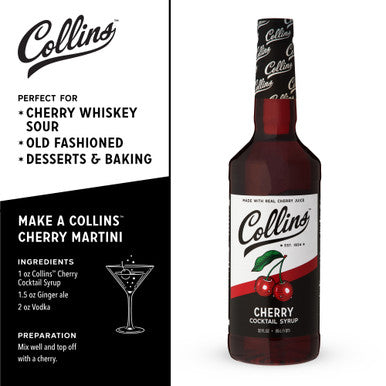 Collins Cherry Cocktail Syrup, 32oz/946ml
