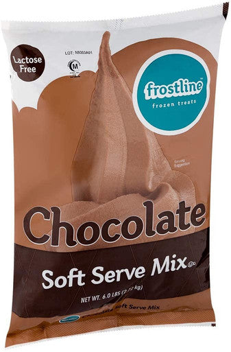Frostline Chocolate Soft Serve Ice Cream Mix Lactose Free 6 lb | Waffle Cones 12pk & Rainbow Sprinkles