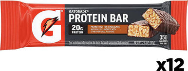 Gatorade Whey Protein Bar | Peanut Butter Chocolate Flavor | 12 x 80g | 20g Protein for Athletic Recovery