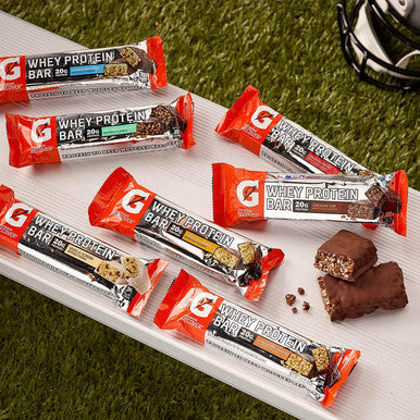 Gatorade Whey Protein Bar | Peanut Butter Chocolate Flavor | 12 x 80g | 20g Protein for Athletic Recovery