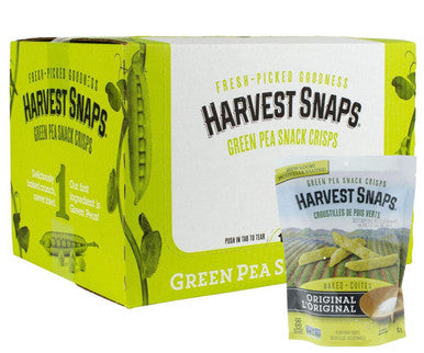 Harvest Snaps Green Pea Snack Crisps - 90g (12/Case) | Original Baked Flavored Crisps | Non-GMO, Gluten-Free