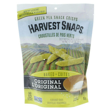 Harvest Snaps Green Pea Snack Crisps - 90g (12/Case) | Original Baked Flavored Crisps | Non-GMO, Gluten-Free