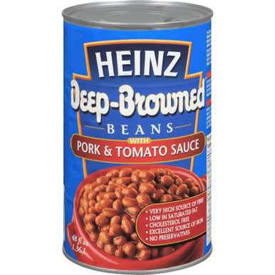 HEINZ Deep Browned Beans With Pork & Tomato Sauce 1.36L/48 fl oz (6/case)