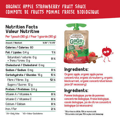GoGo SQUEEZ Organic Fruit Sauce Variety Pack - 24 Pouches, 90g Each - Wholesome On-the-Go Snacking