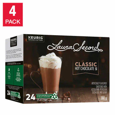 Laura Secord Hot Chocolate Mix K-Cup Pods - 96 Pods - Indulgent and Comforting Chocolate Delight