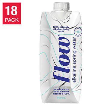 Flow Naturally Alkaline Original Spring Water - 18 Bottles, 500 mL Each - Hydration with a Natural pH Balance