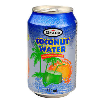 Grace Coconut Water with Real Coconut Pieces, 310 mL, 24-pack