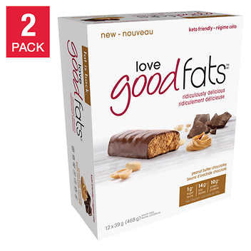 Love Good Fats Peanut Butter Chocolatey Snack Bars - 2 Packs, 468g Total