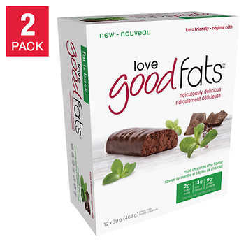 Love Good Fats Mint Chocolate Chip Snack Bars - 2 Packs, 468g Total