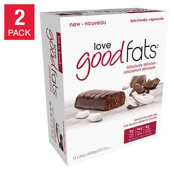 Love Good Fats Coconut Chocolate Chip Snack Bars - 2 Packs, 468g Total