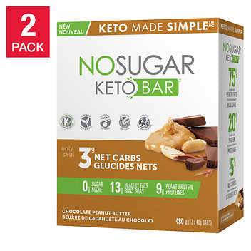 No Sugar Keto Bar Chocolate Peanut Butter Bars 2-Pack - Irresistible Low Carb Delight