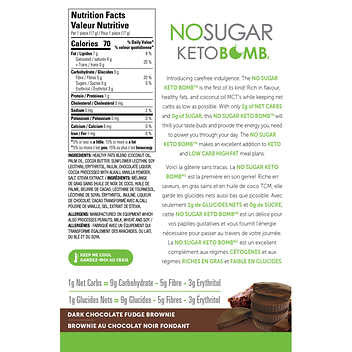 No Sugar Keto Bomb Dark Chocolate Fudge Brownie 2-Pack - Decadent Keto Delight