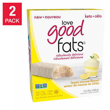 Love Good Fats Lemon Mousse Snack Bars - 2 Packs, 468g Total