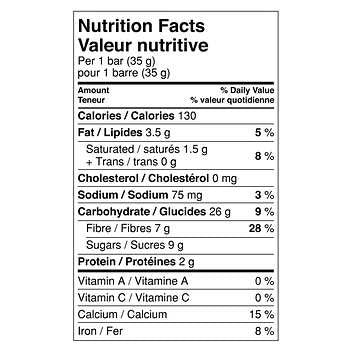 Fibre 1 Chewy Bars Oats & Chocolate - 30 Bars, 35g Each - Satisfying Blend of Fiber and Flavor
