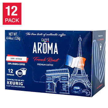 Caffe Aroma French Roast Coffee, 144 Pods