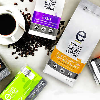 Ethical Bean Coffee Sweet Espresso Medium Dark Roast Whole Bean Coffee - 2 Ã— 907 g - Aromatic Indulgence for Coffee Aficionados- Canadian Made