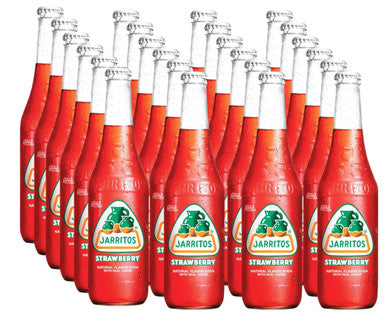 Jarritos Strawberry Soda 12.5 oz/18.75 lbs (24-Case) - Jarritos Strawberry: A Refreshing Mexican Strawberry Soft Drink with 100% Natural Sugar