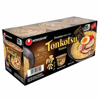 Nongshim Tonkotsu Ramen 101g (6Pack) | Premium Japanese Style Noodle Soup