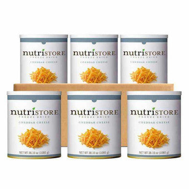 Nutristore Freeze Dried Cheddar Cheese - 6 x 1080g | Long-lasting Cheese Convenience