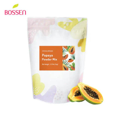 Bossen Papaya Bubble Tea Powder Mix 2.2 lb. (1 kg) | Refreshingly Sweet, Caffeine-Free(10/Case)