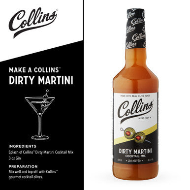 Collins Dirty Martini Cocktail Mix, 32oz./946ml