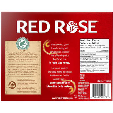 RED ROSE Orange Pekoe Black Tea | 100% Rainforest Alliance Certified | 216 Tea Bags (4/CASE)-TOTAL 864 BAGS
