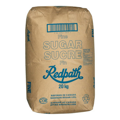 Redpath Fine Granulated Sugar Bulk Food Service- 20kg (63 BAGS/PALLET)- LOADING DOCK DELIVERY ONLY