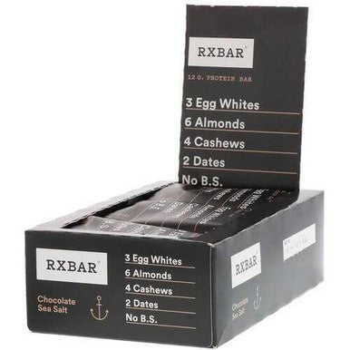 RX Bar, Chocolate Sea Salt Protein, Bars 52g (12 Pack)