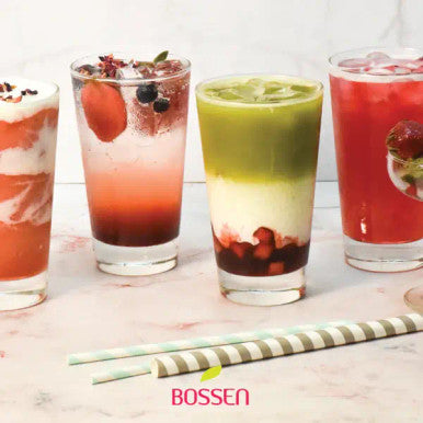 Bossen Strawberry Bubble Tea Concentrated Syrup with Pulp 64 fl. oz. (1.89 L) | (6/Case)