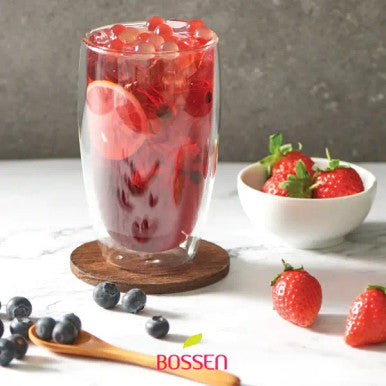 Bossen Strawberry Bubble Tea Concentrated Syrup with Pulp 64 fl. oz. (1.89 L) | (6/Case)