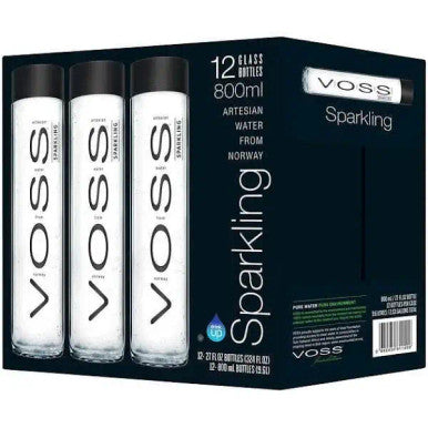 VOSS Sparkling Water in Glass Bottles - 800ml (12/case) - Pallet of 50 Cases