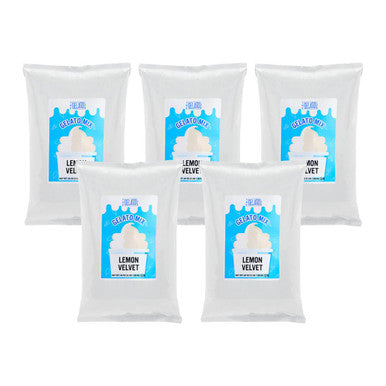 The Gelato Lab Lemon Velvet Soft Serve Mix 3 lb/1.36 kgs - 5/Case
