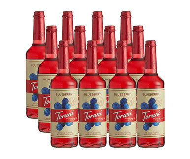 Torani Puremade Blueberry Flavoring Syrup - 750 mL of Ripe Blueberry (12/Case)
