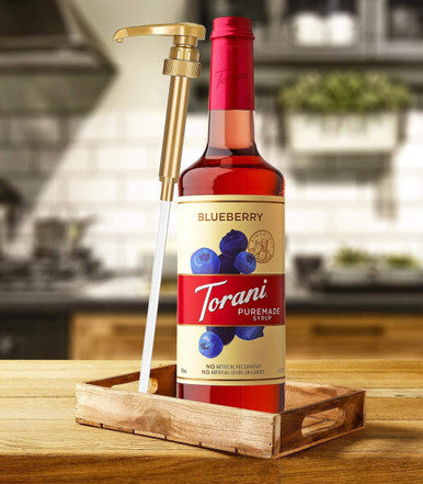 Torani Puremade Blueberry Flavoring Syrup - 750 mL of Ripe Blueberry (12/Case)