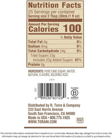 Torani Puremade Creme de Menthe Flavoring Syrup - 750 mL (12/Case)