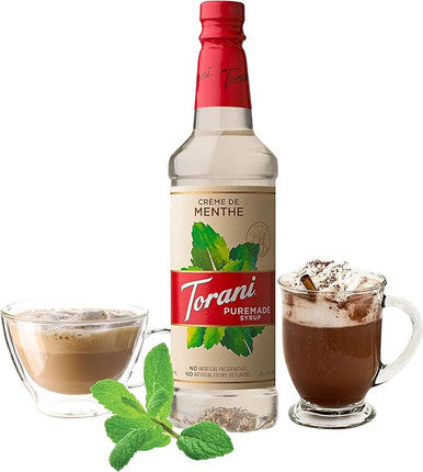 Torani Puremade Creme de Menthe Flavoring Syrup - 750 mL (12/Case)