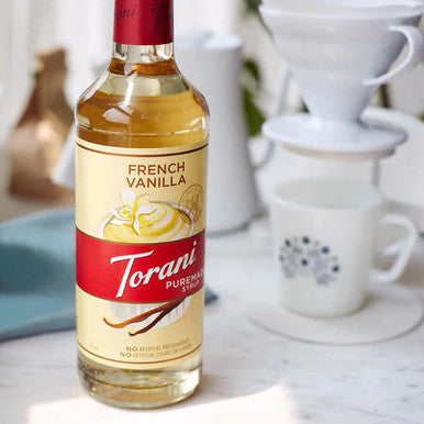 Torani Puremade French Vanilla Sweetened  Flavoring Syrup - 750 mL (12/Case)