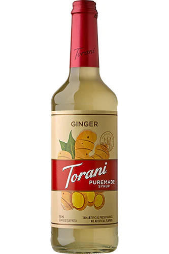 Torani Puremade Ginger Flavoring Syrup - 750 mL of Spicy Citrus (12/Case)