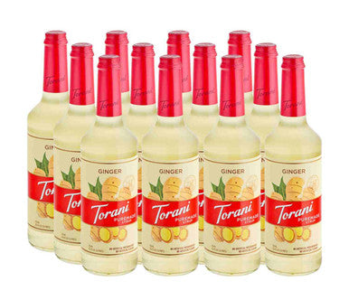 Torani Puremade Ginger Flavoring Syrup - 750 mL of Spicy Citrus (12/Case)