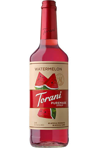 Torani Puremade Juicy Watermelon Flavoring Syrup 750 mL Glass Bottle (12/Case)