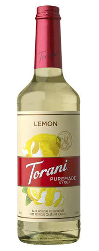 Torani Puremade Lemon Flavoring Syrup - 750 mL of Tart Citrus Zest (12/Case)