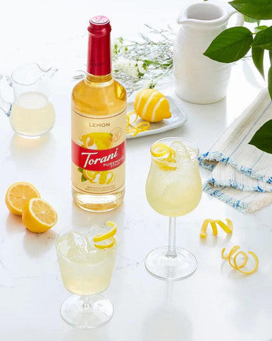 Torani Puremade Lemon Flavoring Syrup - 750 mL of Tart Citrus Zest (12/Case)