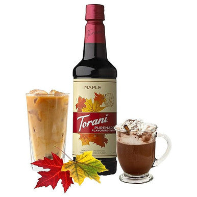 Torani Puremade Maple Flavoring Syrup - 750 mL of Sweet Maple Bliss (12/Case)