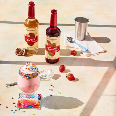 Torani Puremade Passion Fruit Flavoring Syrup - 750 mL of Tropical (12/Case)