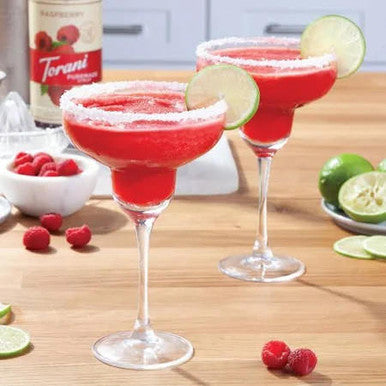 Torani Puremade Raspberry Flavoring Syrup - 750 mL of Tart Berry Bliss (12/Case)