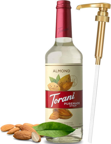 Torani Puremade Rich Almond Flavoring Syrup 750 mL Glass Bottle (12/Case)
