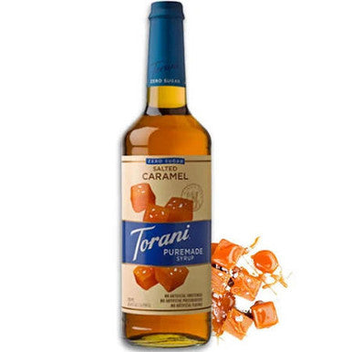 Torani Puremade Salted Caramel Flavoring Syrup - 750 mL of Sweet (12/Case)