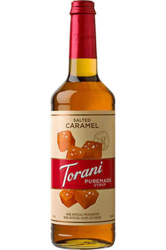 Torani Puremade Salted Caramel Flavoring Syrup - 750 mL of Sweet (12/Case)